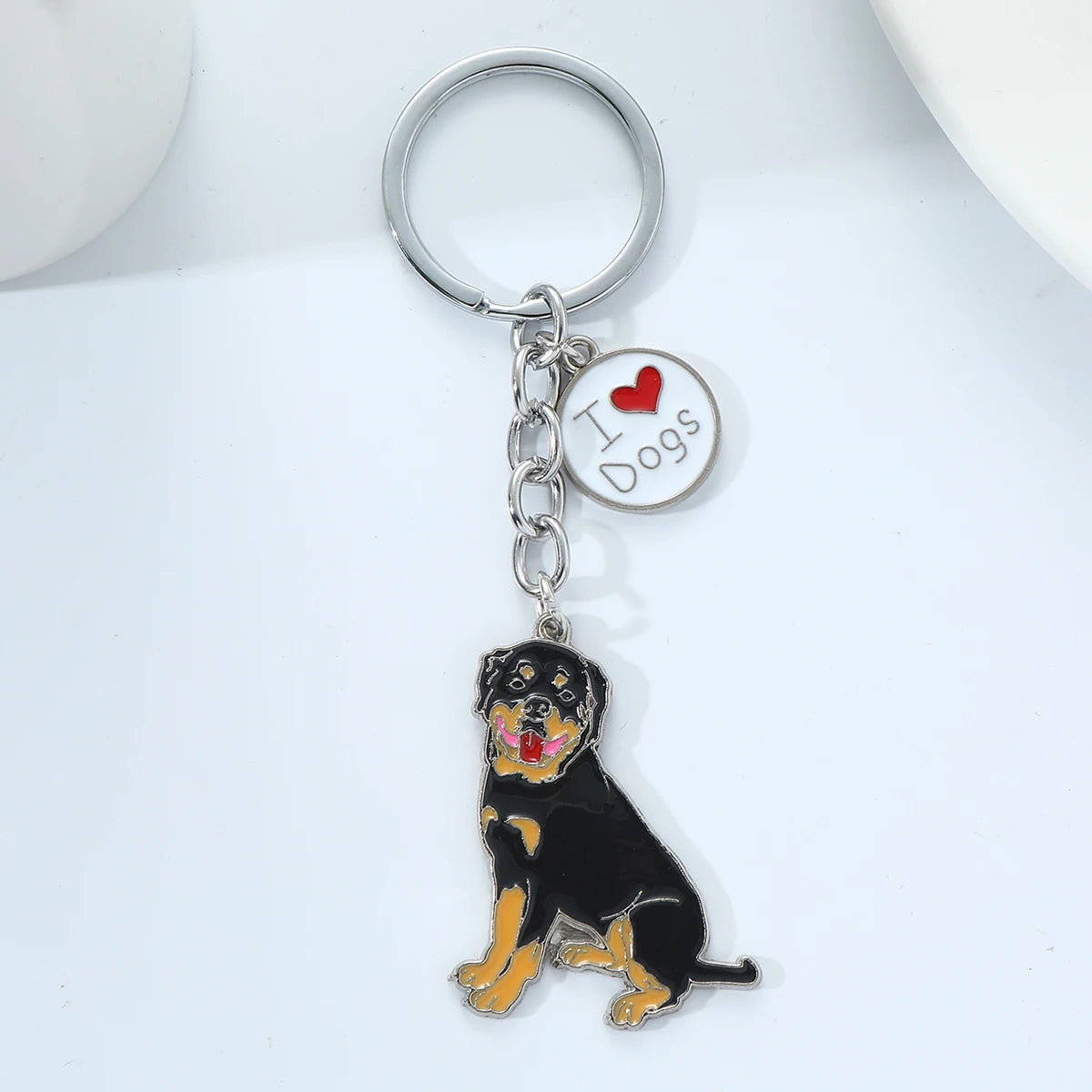 Pet dog car keychain pendant creative metal accessories key ring holiday gifts
