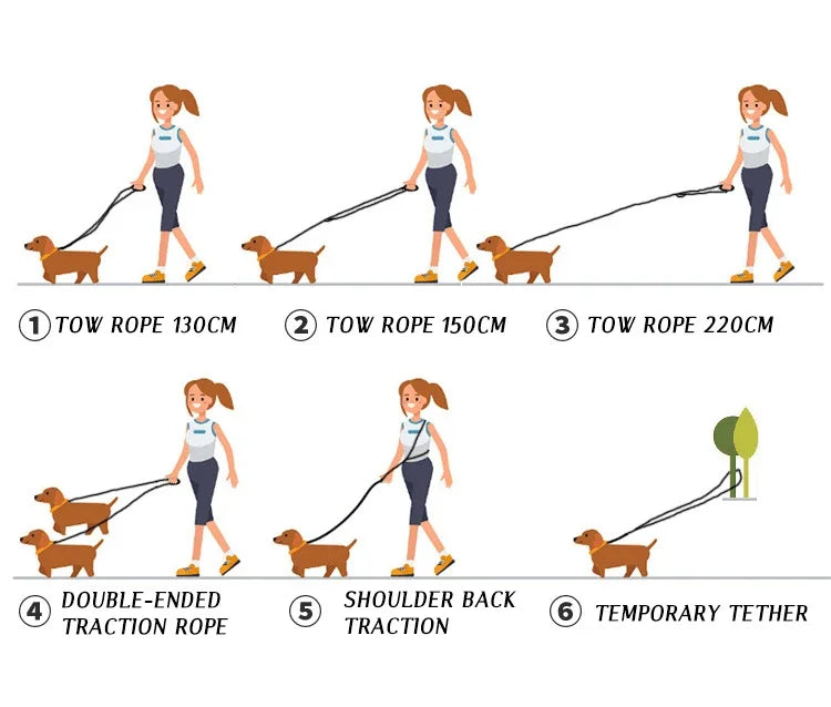 the GLOWSTRIDE NYLON LEASH - Reflective Nylon Leashes Pet Dogs Chain Traction Rope, Leads for Running Hands-Free, Rope Chain for Small/Large Dogs