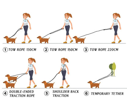 the GLOWSTRIDE NYLON LEASH - Reflective Nylon Leashes Pet Dogs Chain Traction Rope, Leads for Running Hands-Free, Rope Chain for Small/Large Dogs