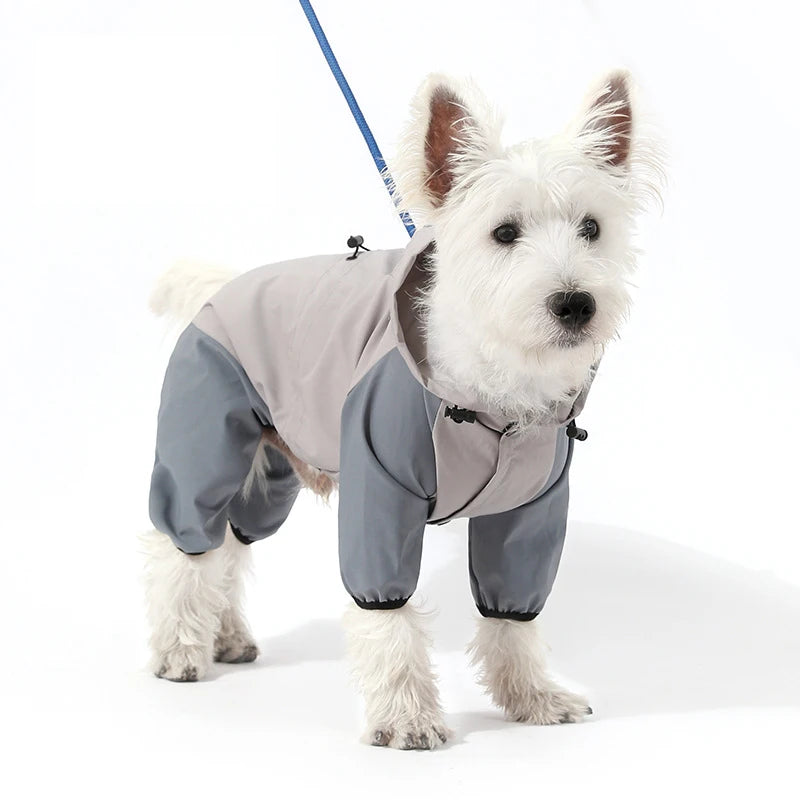 Towable Puppy Dog Raincoat Waterproof Pet Jumpsuit for Small Dogs Pomeranian Poodle Maltese Rain Coats Overalls mascotas Clothes