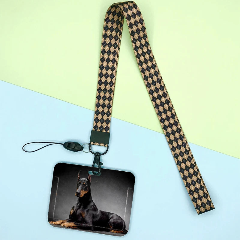 Cat and dog pattern Bank Credit ID Card Student Bus Card Holders Storage Protective Shell Pendant
