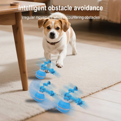 Cat Dog Interactive Ball Toy Automatic Rolling Ball Faux Tail Rechargeable Smart Pet Electric Toy Dog Cat Training Imitate Mouse