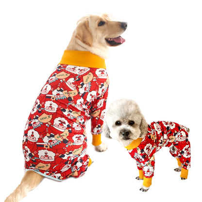 2024 New Halloween Prints Dog Four-legged Suit for Large Medium Bodysuit Dogs Pajamas PJS Full Body for Shedding Prevent Licking