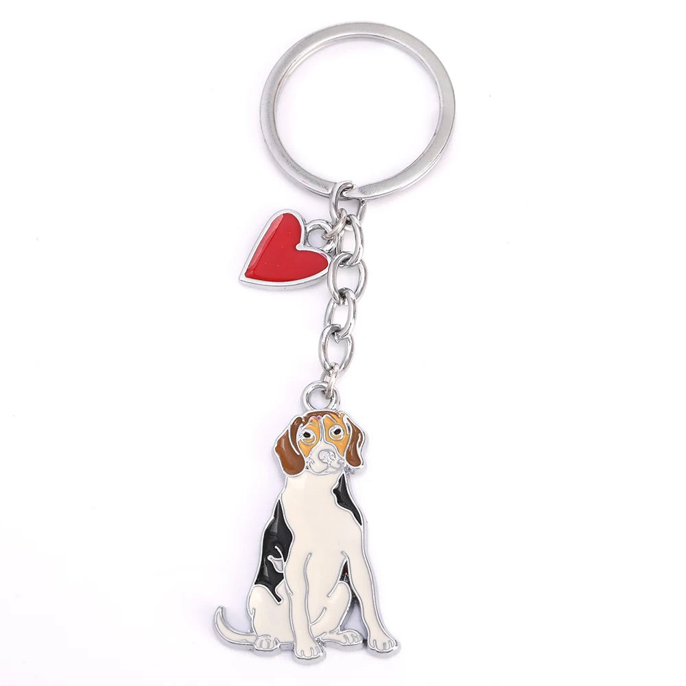 Pet dog car keychain pendant creative metal accessories key ring holiday gifts