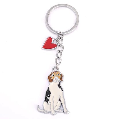 Pet dog car keychain pendant creative metal accessories key ring holiday gifts