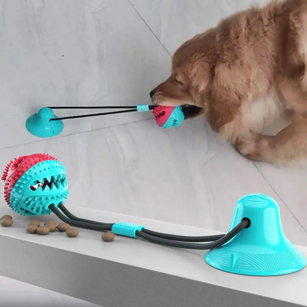 Dog Chew Toys for Aggressive Chewers Interactive Dog Suction Cup Toy Teething Rope Toy Dog Puzzle Treat Food Dispensing Ball Toy