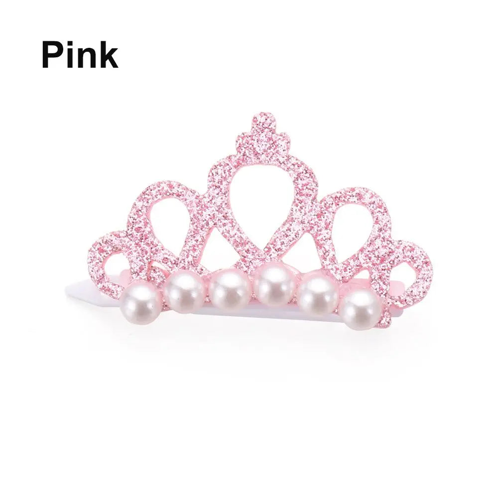Small Dogs Faux Pearl Crown Shape Bows Hair Clips Bow Cute Head Decoration For Pets Hair Clips Grooming Cat Bow Pet Accessoires
