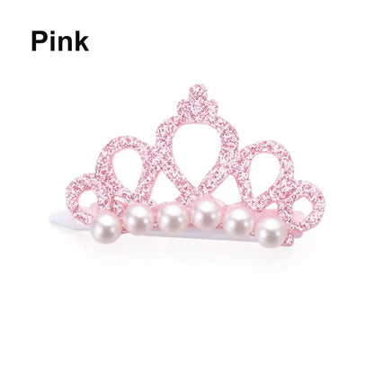 Small Dogs Faux Pearl Crown Shape Bows Hair Clips Bow Cute Head Decoration For Pets Hair Clips Grooming Cat Bow Pet Accessoires