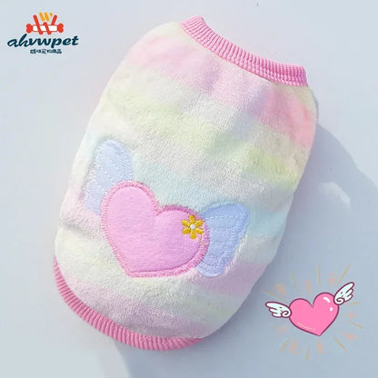 Cute Dog Clothes Winter Vest for Small Dogs Cats Warm Pets Sweater Soft Flannel Puppy Puffer Jacket Dog Accessories Supplies