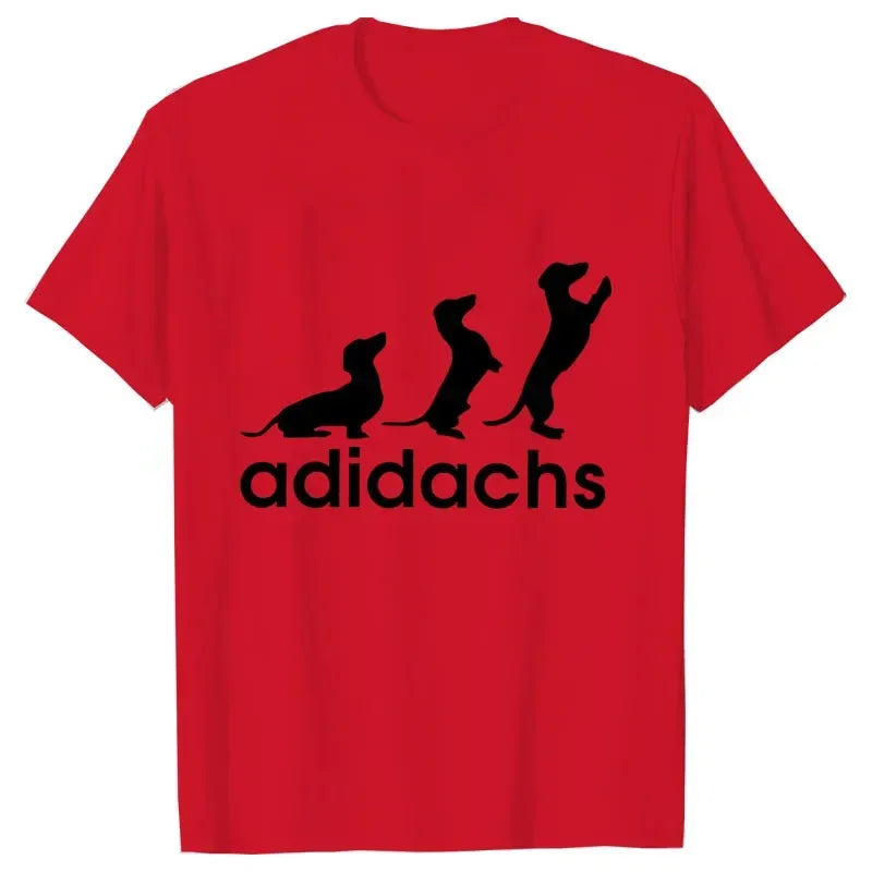 the ADIDACHS - New Men's T-Shirt, Dachshund Dog Lover T-Shirt, Graphic Tee Shirts, Oversized Men/Women T-Shirt, Harajuku Fashion Men's Shirts