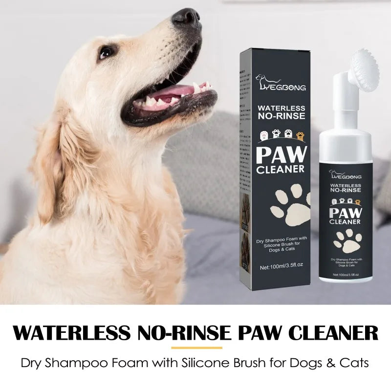 the PAW CLEANER - Dog/Cat Feet Cleaner, Pet Foot Cleaner, Foam Rinse-Free Puppy Paw Cleaner, Foam for Cute Cats for Foot Cleaning, Silicone Brush