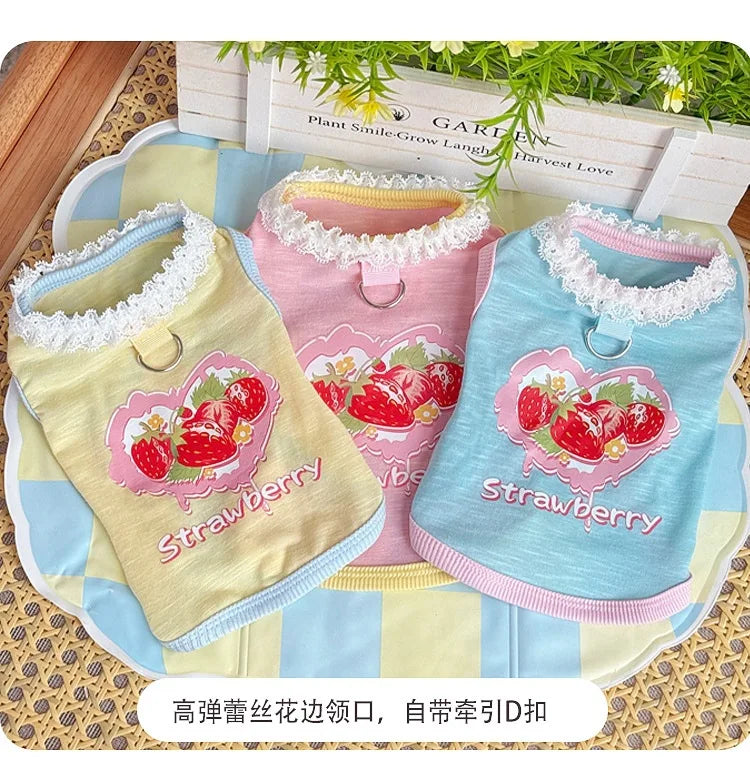 Pet Dog Cat Puppy Japanese Korean Soft Cute Spring Summer Vest Small Medium Dog Teddy Bichon Clothing Supplies