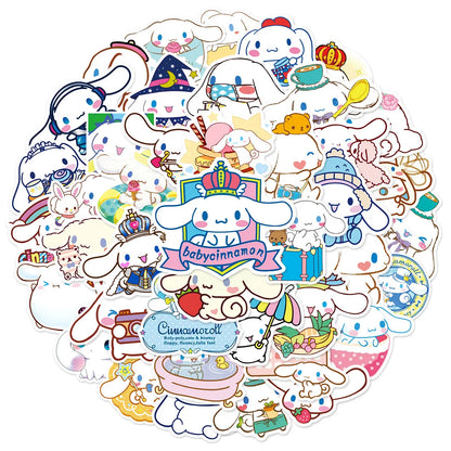 50PCS Cartoon Cinnamoroll Cute Dog Graffiti Stickers Motorcycle Luggage Water Cup Guitar Waterproof Stickers