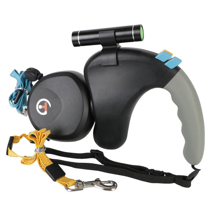 the BUDDYBEAM DOUBLE LEASH - Retractable Double Pet Supplies, Rotation Pet Rope with Light, Dual Dog Rope Leash for 2 Dogs, Walking Pet Traction Rope Belt