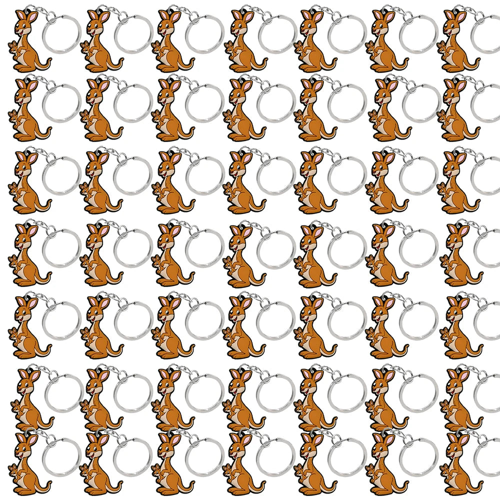 50PCS Cute Animal Keychain knife Ducks Dogs Cats Keyring for Women Men Kids Handbag Cool Car Key Accessories Friends Key Gifts