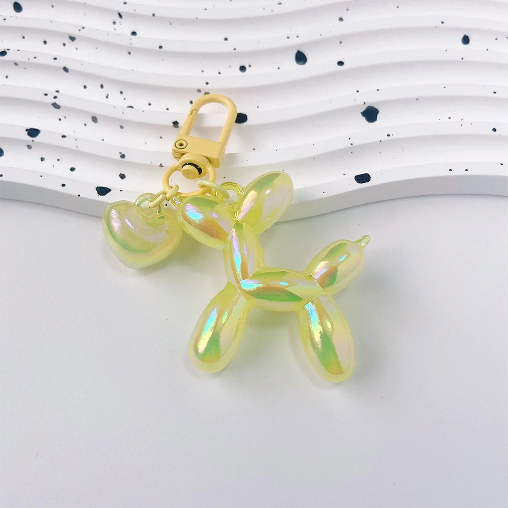Cute Acrylic Cartoon Balloon Dog Keychains for Women Y2k Bag Pendant Couple Car Key Chains Jewelry Gift Decoration Accessories