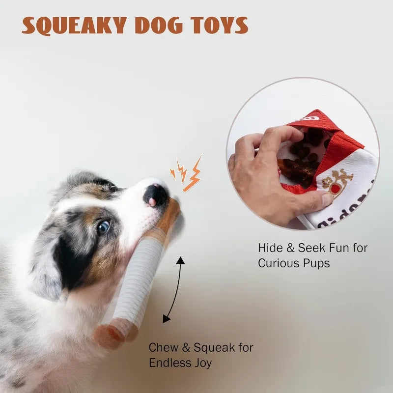 Creative Cigarette Interactive Giggles Dog Toys Funny Interactive Plush Dog Toys Funny Plush Chewing Toy Cigaret Box Pet Gifts