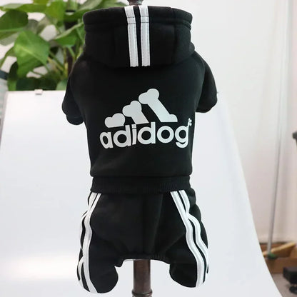 the ADIDOG - Winter Clothes for Small Dogs, Adidog Dog Hoodie Fleece Overalls for Small Breeds Dogs, Sport Puppy Sweatshirt 4 Legs, Dog Jumpsuit