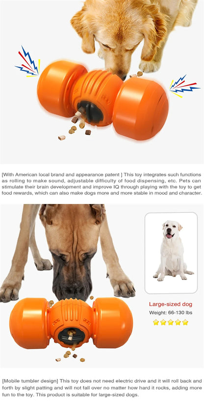 Large Dog Slow Feeder Toy, Adjustable Leaking Food Dispenser, Pulley Ball, Wobble Wag, Chewer, Squeaky, Indestructible, Supplies