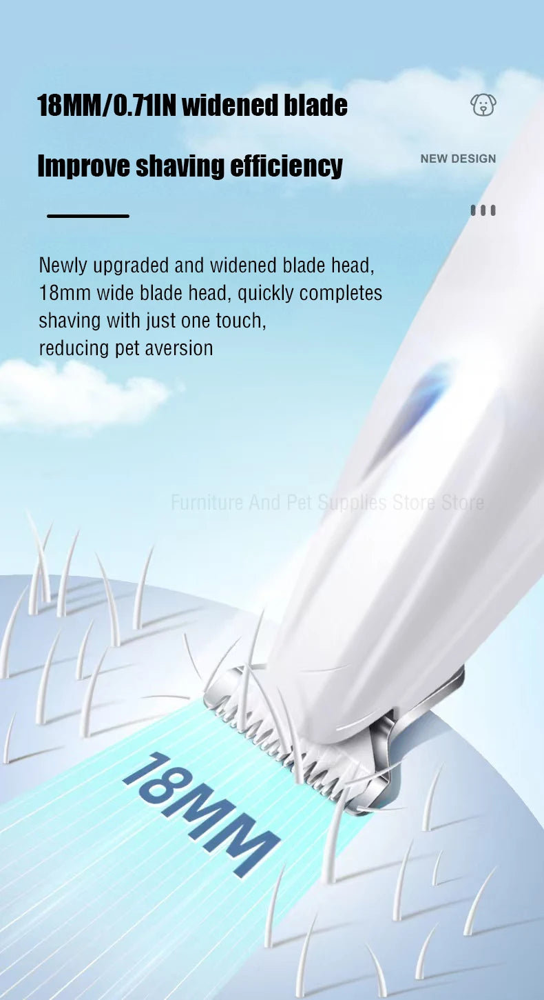 the LED HYDROTRIM PRO - New Dog Paw Trimmer with LED Light, Fully Waterproof Pet Hair Trimmer with LED Display, Dog Clippers for Grooming, 18mm Widen Blade