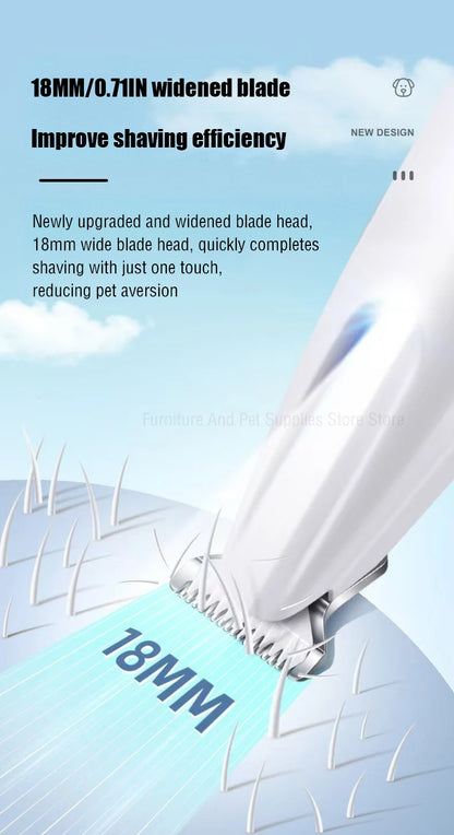 the LED HYDROTRIM PRO - New Dog Paw Trimmer with LED Light, Fully Waterproof Pet Hair Trimmer with LED Display, Dog Clippers for Grooming, 18mm Widen Blade