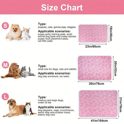 Pink Soft Fluffy Pet Blanket with Paw Print  Warm Comfortable Dog Cat Blanket Mat for Bed or Sofa High Quality Pet Accessories