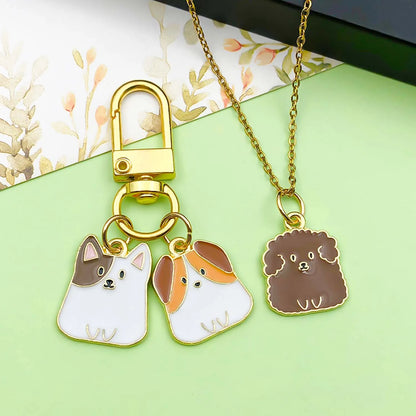 10/12pcs Enamel Cute Cartoon Dog Charms Alloy Animal Pendants for DIY Bracelet Necklace Earrings Jewelry Making Accessories