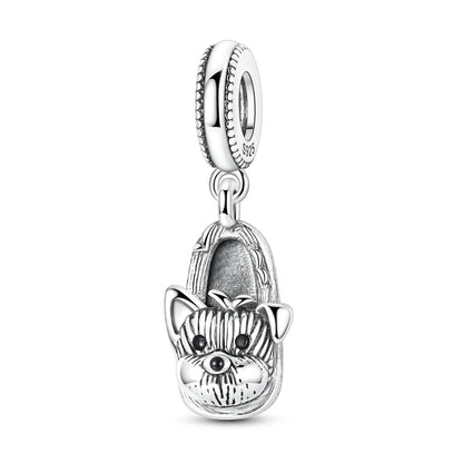 925 Sterling Silver Girl Holding Dog Charms Beads Fit Original 925 Bracelet Making Gift for Woman Jewelry Diy Fashion Pendant
