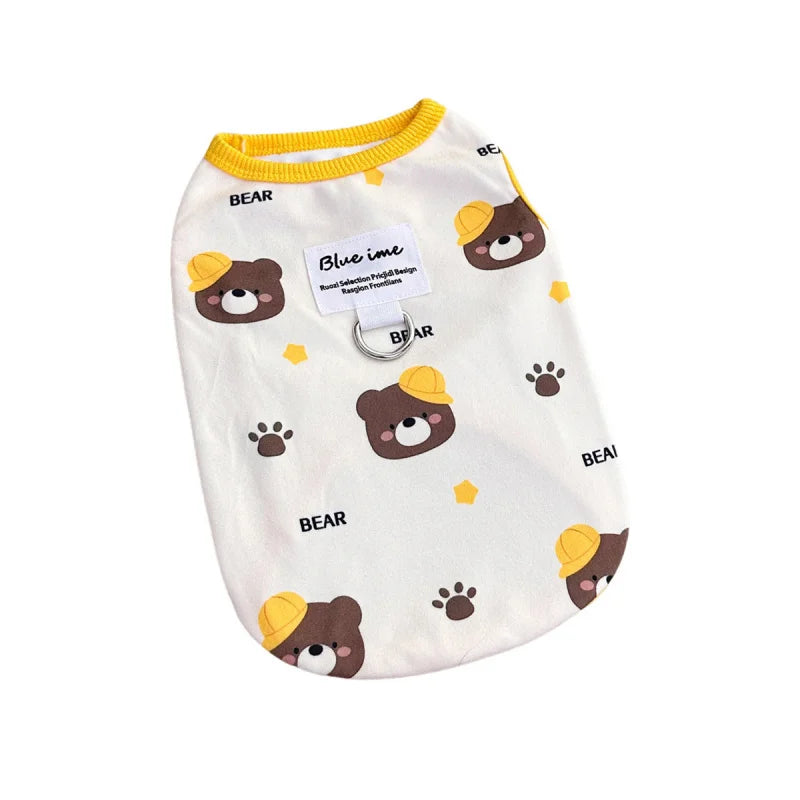 Four Seasons NewinsJapanese and Korean Style Thermal Pet Dog Cat Clothes Teddy Bichon Pulling Vest Wholesale