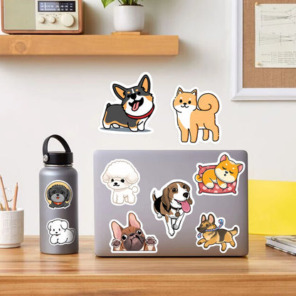 Cute Cartoon Dog Puppy Stickers Pet DIY Kids Toy Animal Waterproof Decal for Scrapbook Laptop Phone Luggage Bottles Decorative