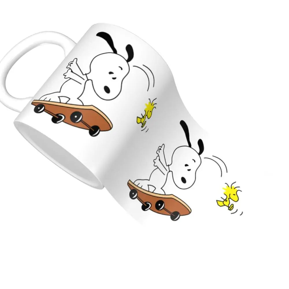 Manga Snoopy Woodstock Cartoon Dog Coffee Mug DIY Customized Ceramic Tea Milk Mug