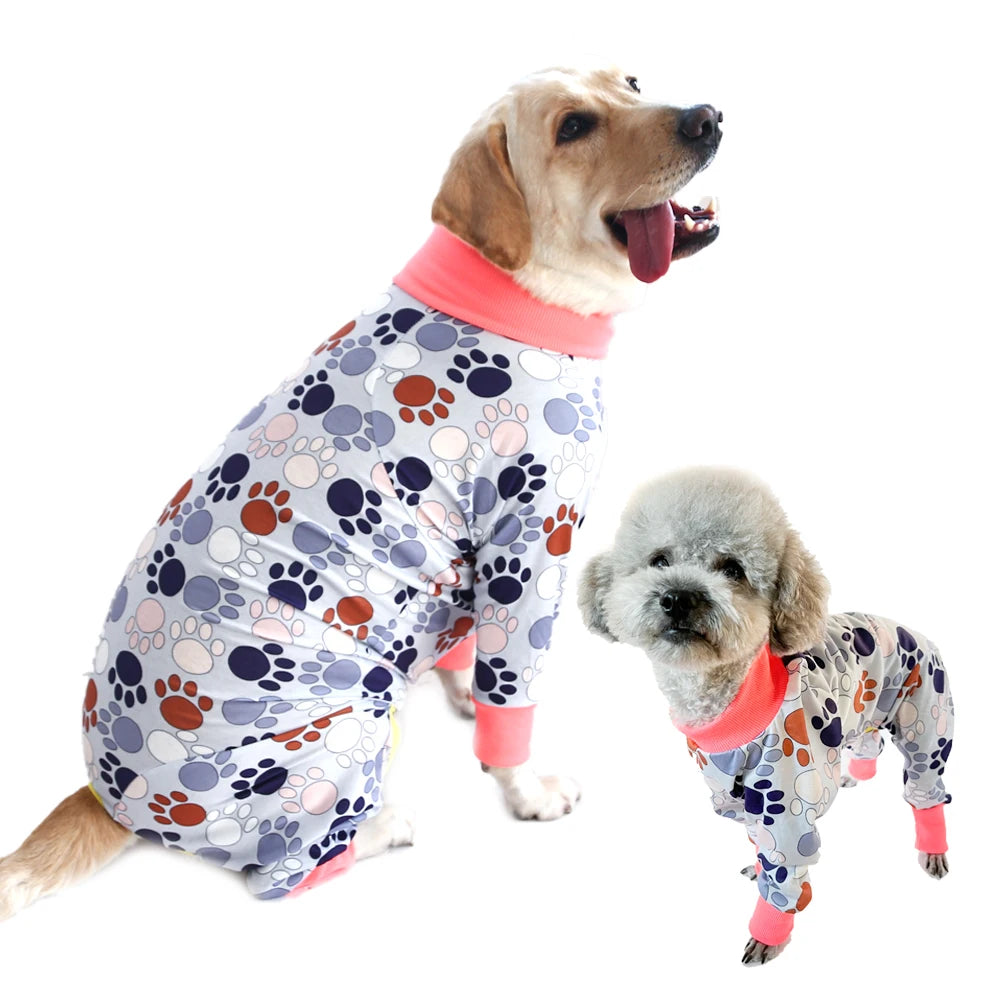 2024 New Halloween Prints Dog Four-legged Suit for Large Medium Bodysuit Dogs Pajamas PJS Full Body for Shedding Prevent Licking