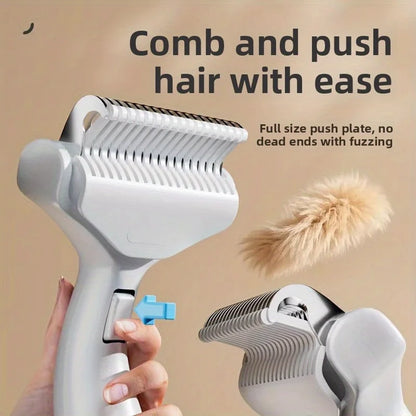 1PC Floating Stainless Steel Dog Hair Removal Brush for Long Hair Breeds Puppy Cat Comb Pet Grooming Products Curved Design