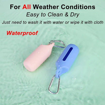 the SILIGO WASTE KEEPER - Silicone Dog Poop Bags Holder, Dog Bags Dispenser, Walking/Stand Portable Feces Collection Bag, Hanging Ring Silicone Storage Box