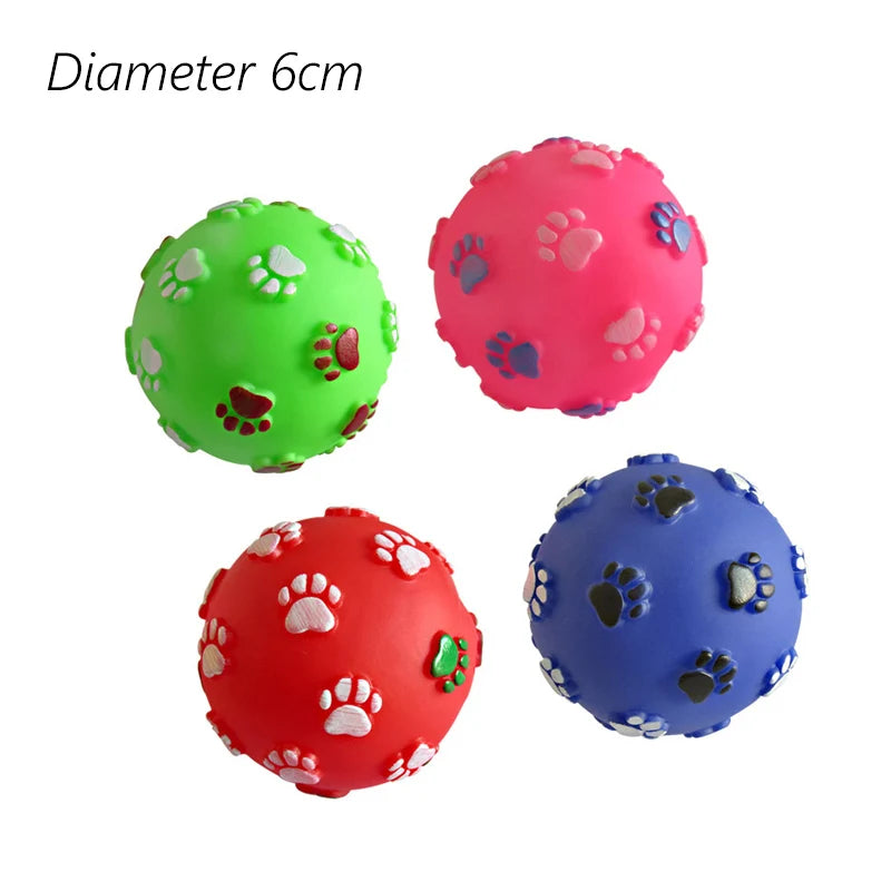 Diameter 6cm Pet Dog Ball Toys with Squeak for Small Dogs French Bulldog Chihuahua Bite Resistant Puppy Chew Toys Pet Supplies