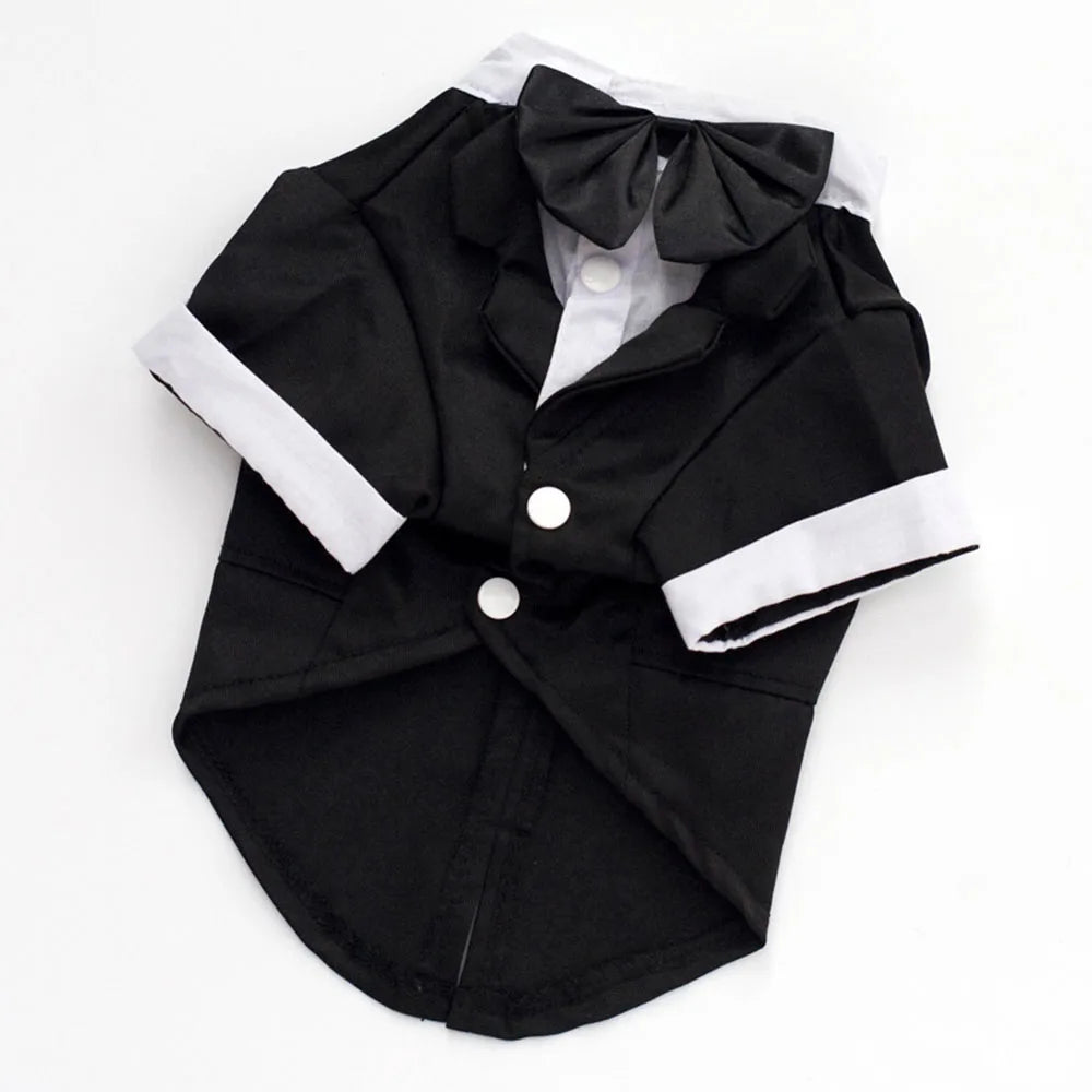 Dog Tuxedo Dog Suit Puppy Pet Tuxedo Wedding Party Costume Dog Prince Bow Tie Shirt Formal Dog Weeding Attire Dogs Cats Clothes