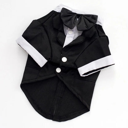 Dog Tuxedo Dog Suit Puppy Pet Tuxedo Wedding Party Costume Dog Prince Bow Tie Shirt Formal Dog Weeding Attire Dogs Cats Clothes