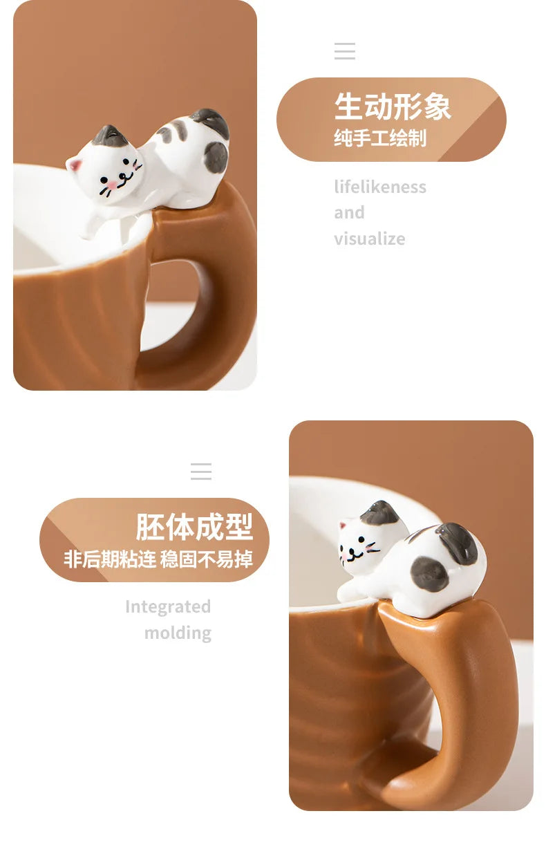 Ceramic Mug Creative Cartoon Cat Cute Cup Children's Milk Breakfast Home Office Coffee Mug Gift Frends Drinkware Tea Cup