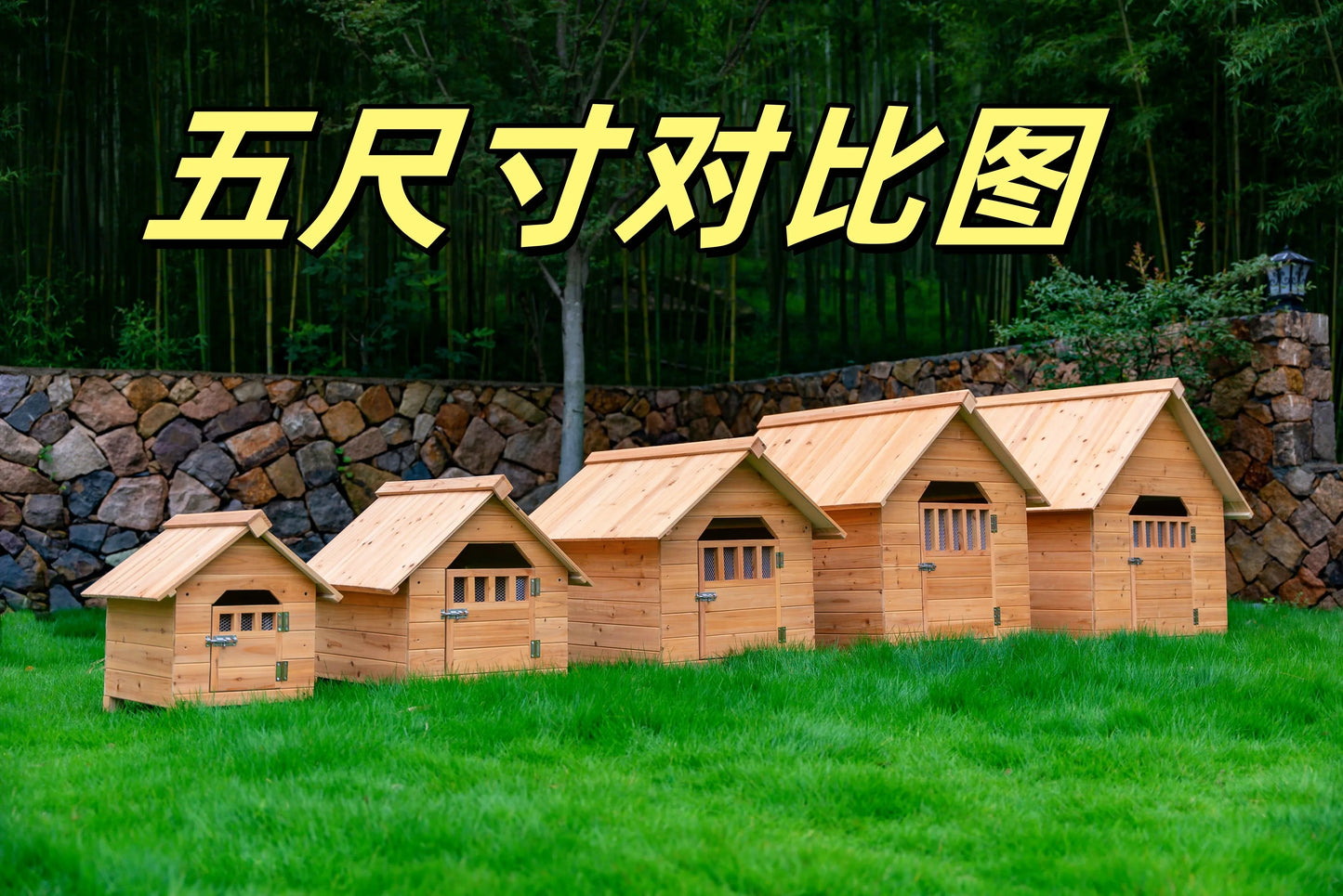 Solid wood dog house Outdoor pet Winter kennel All seasons Universal warm Wooden large dog Outdoor rainproof dog cage