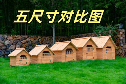 Solid wood dog house Outdoor pet Winter kennel All seasons Universal warm Wooden large dog Outdoor rainproof dog cage