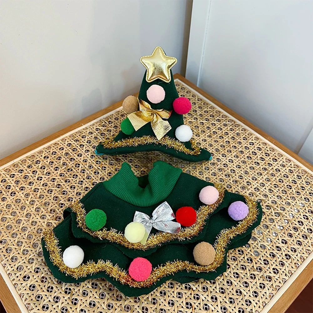 the CHRISTMAS TREE - Christmas Pet Clothes, Christmas Tree Pet Cape Shawl Dog, Holiday Gifts, Ropa Para Perro Puppy Clothes