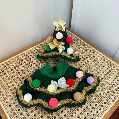 the CHRISTMAS TREE - Christmas Pet Clothes, Christmas Tree Pet Cape Shawl Dog, Holiday Gifts, Ropa Para Perro Puppy Clothes