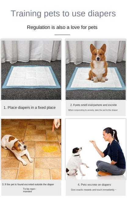 the DISPOSABLE PEE PADS - 100/50/40/20PCS Pet Diaper Pads, Absorbent Odor-Control Quick Dry Puppy Dog Training Pee Mats, Pet Supplies, Dog Toilet Disposable