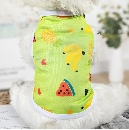 Quick-drying Yorkie Dog Vest Dog Tank Top Summer/Spring Cartoon Hoodie Chihuahua Dog Clothes French Bulldog Puppy Dogs/Cat Shirt
