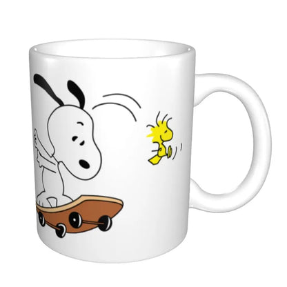 Manga Snoopy Woodstock Cartoon Dog Coffee Mug DIY Customized Ceramic Tea Milk Mug