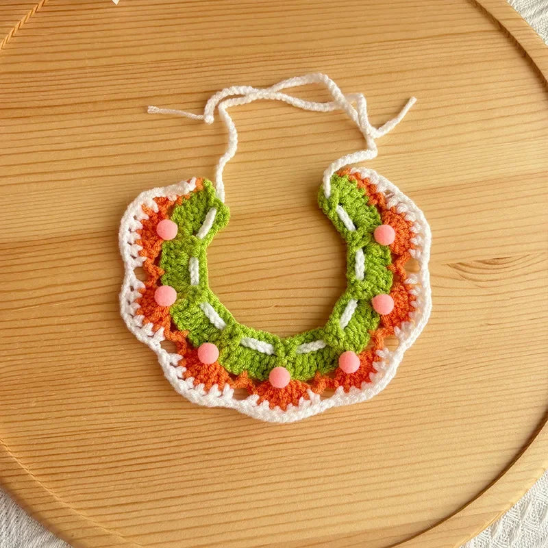the CROCHET CANINE - Pet Dog/Cat Birthday Hat, Pet Party Dress Up, Photo Decoration, Dog Neck Cute Handmade Set, Dog Accessories for Small Dogs/Puppy
