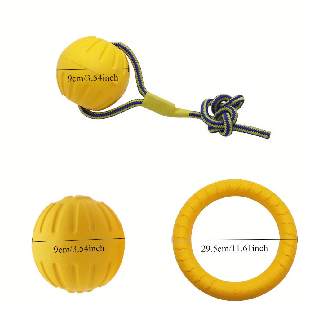 3/4pcs Interactive Dog Toy Set Flying Disc Rope Ball Bite Resistant EVA Material for Aggressive Chewers Large Breed Dog Training