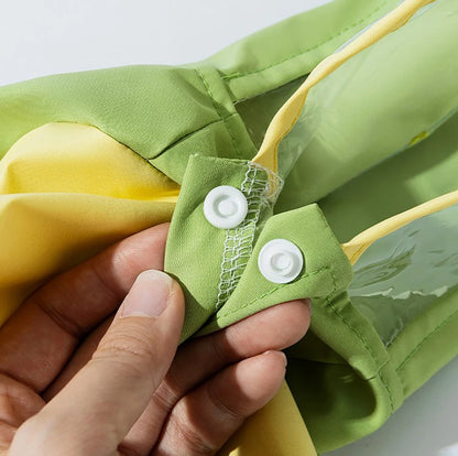 the DINO-DOG - Cute Dinosaur Raincoat Leashable Bichon Frise Four Legs Waterproof Clothes, Pet Rain Reflective Hoodie