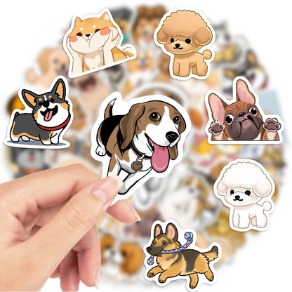 Cute Cartoon Dog Puppy Stickers Pet DIY Kids Toy Animal Waterproof Decal for Scrapbook Laptop Phone Luggage Bottles Decorative