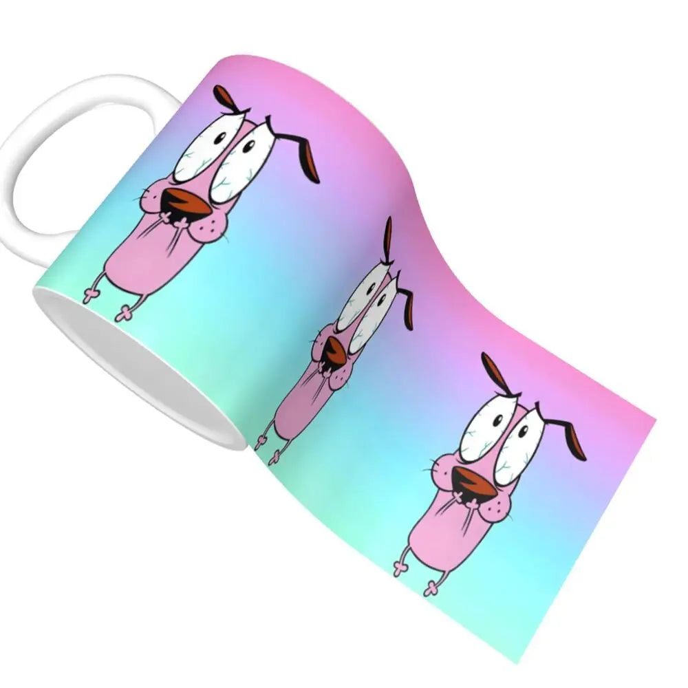 Personalized C-Courage The Cowardly Dog Coffee Mug DIY Ceramic Milk Tea Mug Cup